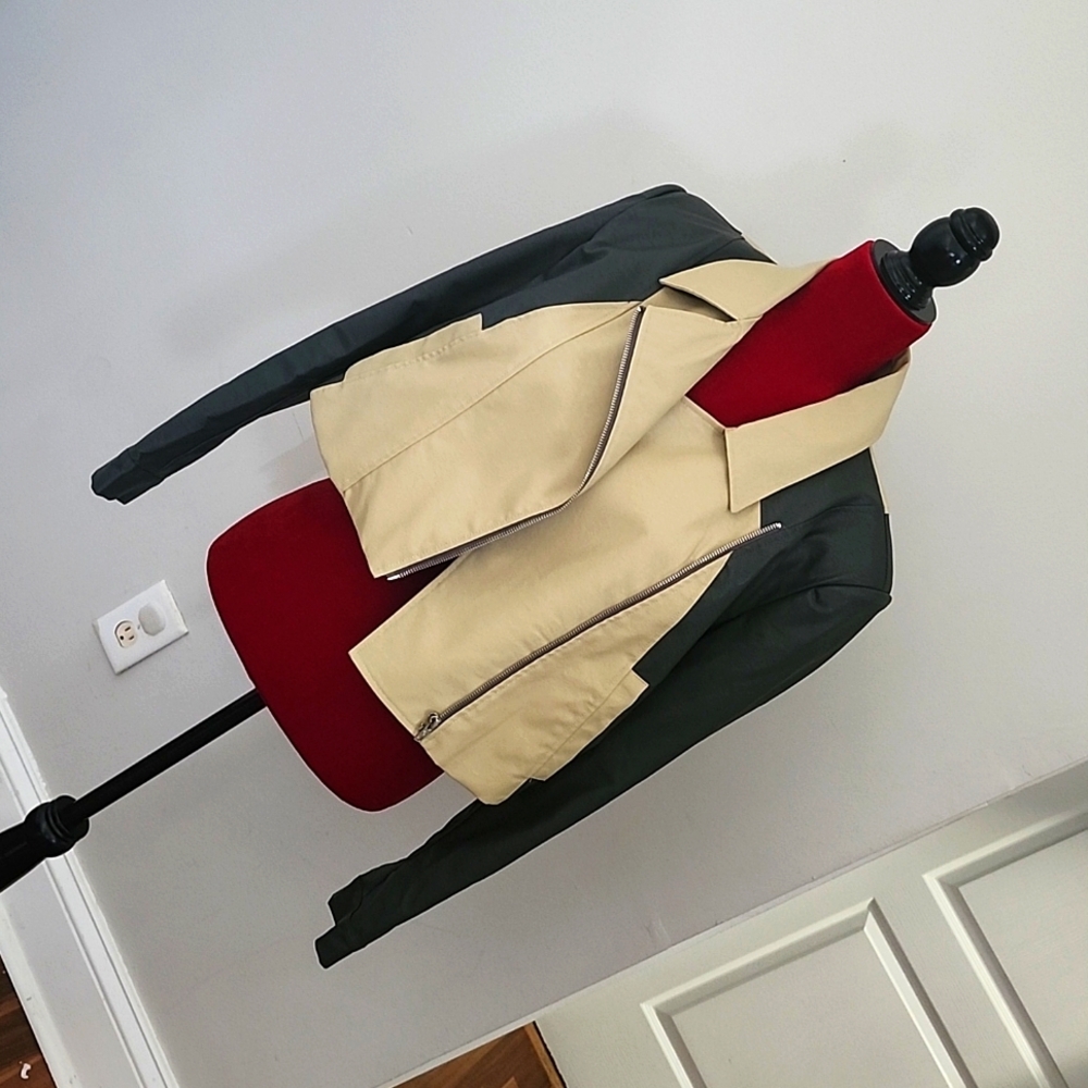 Colorblock tan & black jacket